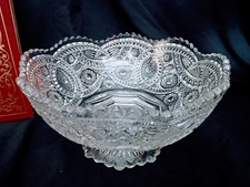 Large 1930's Antique Footed Crystal Pedestal Bowl By The Imperial Glass Company picture