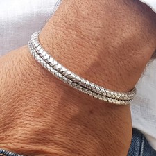 High-Quality Cuff Bracelet, made of Solid 925 Sterling Silver. picture