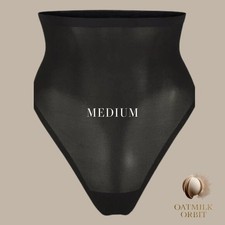 MEDIUM - SKIMS Sheer Sculpt High Waist Thong Onyx Black NWT Shapewear picture