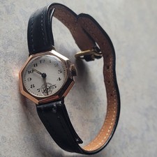 Perfect Antique 9ct 9K 375 Gold Swiss Made Wristwatch Fully Working picture