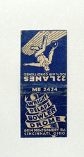 Vintage Wright Delape Bowler Drome Matchbook Cover Cincinnati OH Bowling Alley picture