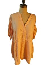 Torrid Size 1X Plus Size Peach Babydoll Style Blouse Top NWT $42 picture