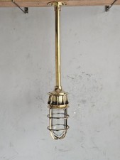 Vintage Brass Nautical Pendant Light, Marine Hanging Light Coastal Ceiling Light picture