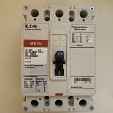 EATON HFD3175 175 Amp 600V 3 Pole Circuit Breaker (Mint Condition) picture