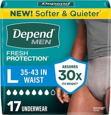 Comfortable Disposable Adult Diapers for Men - Large, 17 Count, Water Resistant picture