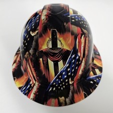 full brim hard hat custom hydro dipped IN AN AMERICAN CHRISTIAN REVEALED   NEW picture