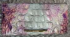 Brahmin Ady Melbourne Supernova Ombre Croc Embossed Slim Bifold Leather Wallet picture