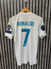 REAL MADRID 2017/2018 HOME UCL FOOTBALL authentic JERSEY #7 RONALDO SIZE S picture
