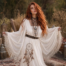 Boho CottageGoth, Butterfly Sleeves, Lace Fringe Sleeves, Oversized Fit, WWC156A picture