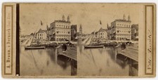 c. 1860s Adolphe Braun Zurich Switzerland Stereoview Limmat Wasserkirche picture