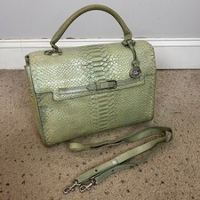 Rare Vintage Brahmin Bianca Bag Teal Sea Isle Croc  Leather Women's picture
