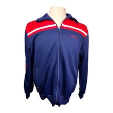 Vintage 80s Adidas Track Jacket Mens L Navy Red White Trefoil Colorblock Taiwan picture