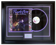 Prince Framed Purple Rain Vinyl Record w/ Laser Engraved Signature picture