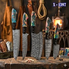 Handmade HAND FORGED DAMASCUS STEEL CHEF KNIFE Set Kitchen Knives Set picture