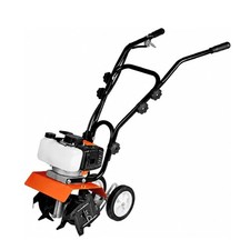52cc Gas Powered Tiller Cultivator, 2 Stroke Engine, Adjustable Steel Tines picture