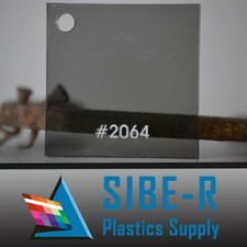 GREY TINTED CLEAR SMOKED ACRYLIC PLEXIGLASS PLASTIC SHEET 1/8
