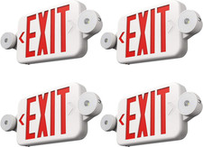 4-Pack Red Emergency Exit Signs with Lights - Commercial Safety Solution picture