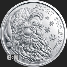 2026 - Merry Christmas Santa Claus 1 Oz .999 FINE Silver BU Round  IN STOCK picture
