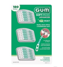 GUM Soft-Picks Advanced Mint 180 Count 3 Cases Dental Picks Dentist Recommended picture