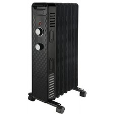 1500W Mainstays Mechanical Oil Filled Electric Radiator Heater Black Open Box picture