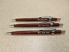 Three Vintage Pentel P203 0.3 mm Mechanical Pencils Brown Japan Tested picture