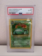 1999 POKEMON BASE SET SHADOWLESS #15 VENUSAUR-HOLO PSA 6 picture