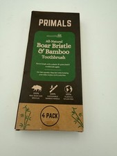 PRIMALS All-Natural Boar Bristle & Bamboo Toothbrush 4 Pack Plastic Free picture