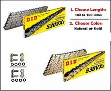 D.I.D DID 530 VX3 Xring Drive Chain Gold or Natural with Rivet Master Link picture