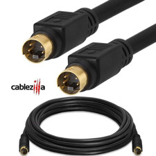 S-Video Cable Male To Male 4 Pin Gold Plated SVHS for TV DVD VCR -Multi-Pack Lot picture