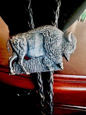 Sid Bell Bolo Tie Buffalo Pewter Signed* picture