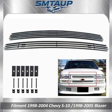 Billet Grill For 1998-2004 Chevy S10 /1998-2005 Blazer Grille Insert Chrome 2pcs picture