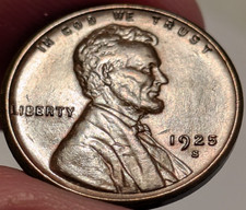 1925-S Lincoln Wheat Cent Penny Unc. BU Nice Original Looking Coin ID21392 picture