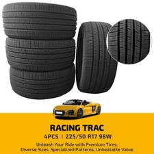 Set of 4 225/50ZR17 98W Performance All-Season Tires 7.7mm 50000 Mile Warranty picture