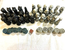 1900’s Vintage Stone Mayan Aztec Chess & Backgammon Set Parts – PICK YOUR CHOICE picture