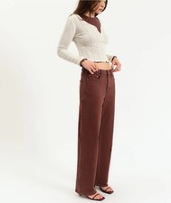 NWT DAZE 1999 Slouch 90s Fit Denim Jeans in French Roast Brown, Size 28 picture