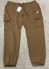 Nike Club Fleece Mosswood Brown Taper Leg Cargo Joggers FN3805-235 Men's Sz XXL picture