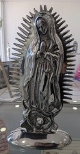 Virgen De Guadalupe 12.8” Mexican PEWTER Figurine, Virgin Mary Religiosos picture
