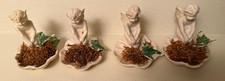 Vintage Hen-Feathers Hand-Cast Resin Cherub Angel Figurines Set of 4 Matte 1990s picture