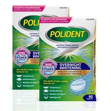 Polident Overnight Whitening Dental Cleanser Tablets 90 Ct (2 Pack) Antibacteria picture
