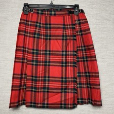 OND O'Neil of Dublin Skirt Size 32 (8/9) Red Tartan Plaid picture