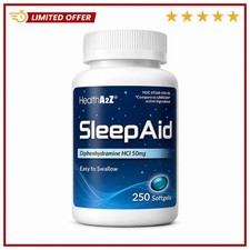 Sleep Aid, Diphenhydramine HCl 50mg, 250 Softgels, Supports Deeper Restful Sleep picture
