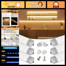 6-Pack 3.3FT Silver V-Shape Corner LED Channel with Milky Cover - Warm White picture