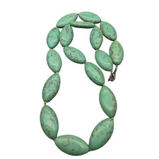 Genuine large torquise antique beads vintage near eastern necklace picture