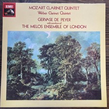 HQS 1395 Mozart Weber Clarinet Quintets De Peyer Melos Ensemble EX/EX Stereo EMI picture