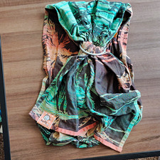 Tula Baby Ring Sling Carrier - Green Brown Black Beige Tropical Print picture