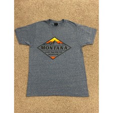 Prairie Mountain T Shirt Mens Small Blue Excellent Montana Graphic Tee picture