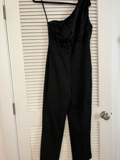 Ted Baker One-Shoulder Jumpsuit, Black, Size 1 (but fits size 4-6), Worn once picture