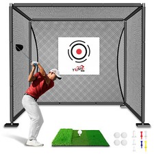 Premium Steel Metal Golf Driving Cage Training Aids Chipping Practice -Black picture