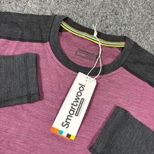 Smartwool Merino Wool Base Layer Mens Small Purple Gray Thermal Shirt Gorpcore picture