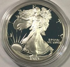 1989 S American Silver Eagle Proof in OGP & COA, Taken From Storage 🔥 picture